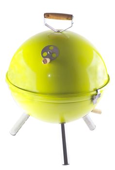 Green portable BBQ isolated over white background