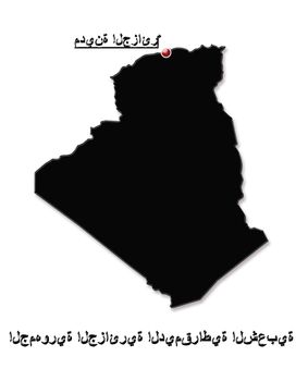 map of People's Democratic Republic of Algeria in Arabic