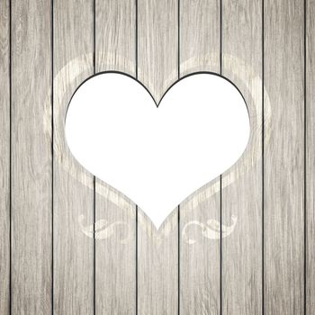 An image of a beautiful wooden heart frame