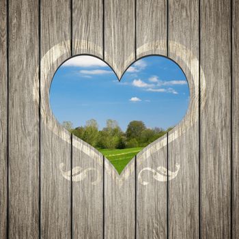 An image of a beautiful wooden heart nature