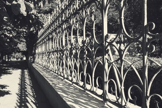 fence metal on street  in Belgorod-Dnestrovsky in Ukraine