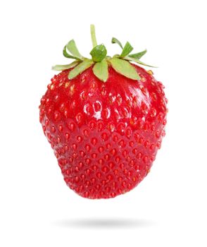 fresh, juicy and healthy strawberry, red on white