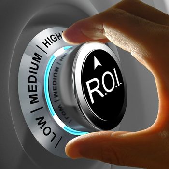 This illustration concept shows the level of ROI. Return of investment is the gains compared to the cost.