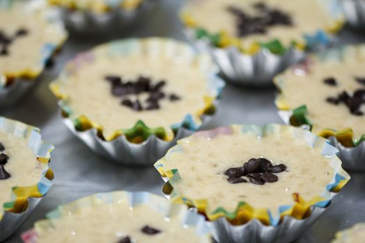 Pastry Muffins Before Baked in oven