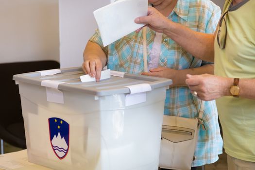 Citizens voting on democratic parliamentary election.