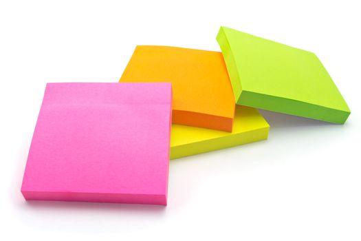 Multi-colored paper for notes, memos and reminders