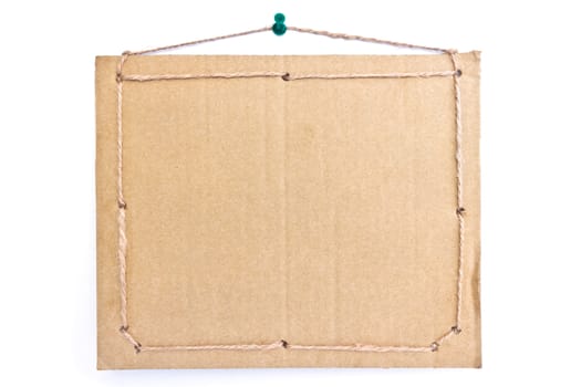 cardboard sign background message a rope hanging
