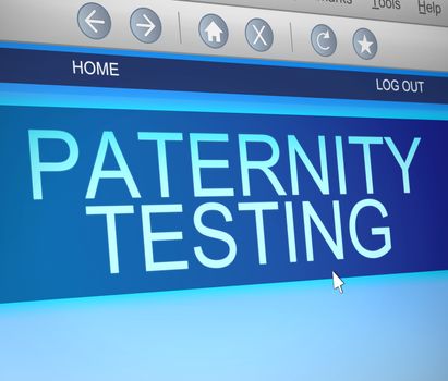Illustration depicting a computer screen capture with a paternity testing concept.