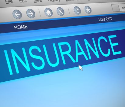 Illustration depicting a computer screen capture with a insurance concept.