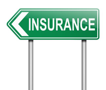 Illustration depicting a sign with an insurance concept.