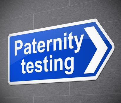 Illustration depicting a sign with a paternity test concept.