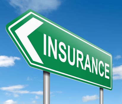 Illustration depicting a sign with an insurance concept.