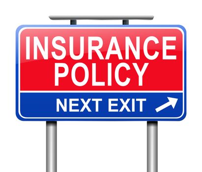 Illustration depicting a sign with an insurance concept.