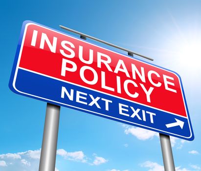 Illustration depicting a sign with an insurance concept.