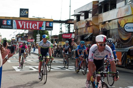 MULHOUSE - FRANCE - 13 th July 2014 - tour de France - arrival cyclists