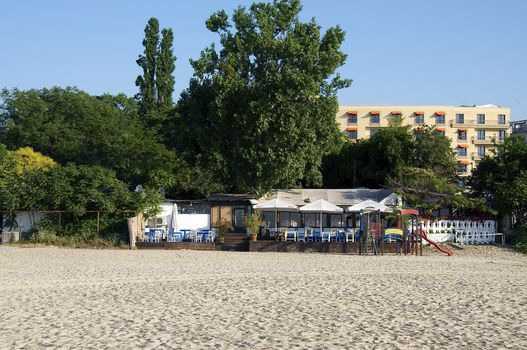 Waiting for the first breakfast guests at Varna beach