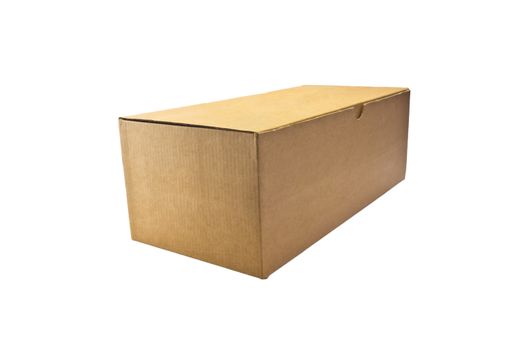 closed carton box on white background