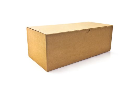 closed carton box on white background