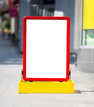 Empty menuboard on a street