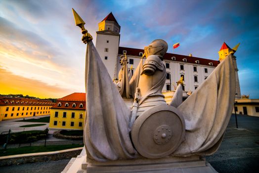 Traditional sculptural group of Bratislava castle