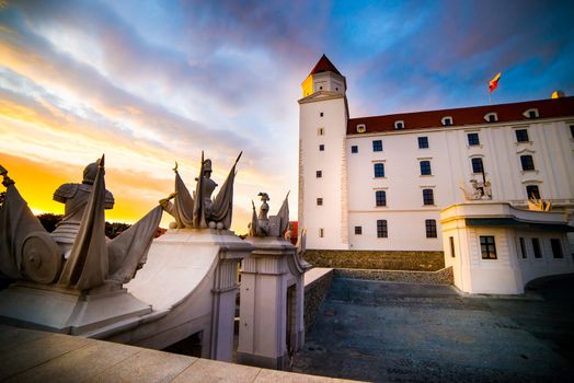 Bratislava Castle in sunset. Slovakia