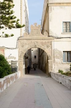Archway with jewish symbols in Essaouira Morocco