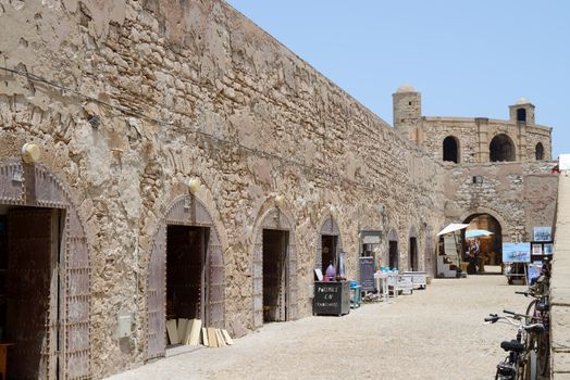 Fortress wall and archs in Essaouira Morocco