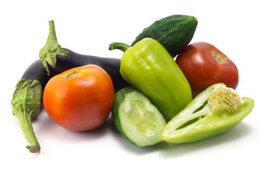 collection of vegetables isolated on white background