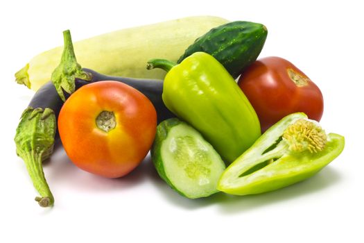 collection of vegetables isolated on white background