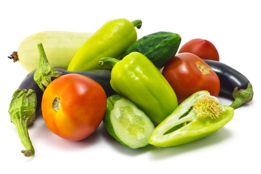 collection of vegetables isolated on white background