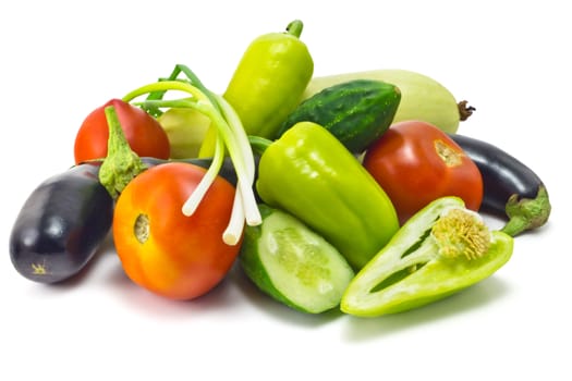 collection of vegetables isolated on white background