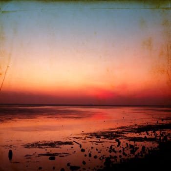 Sunset sky on grunge background