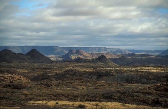 Rugged volcanic landscape of Augrabies National Park, South Africa