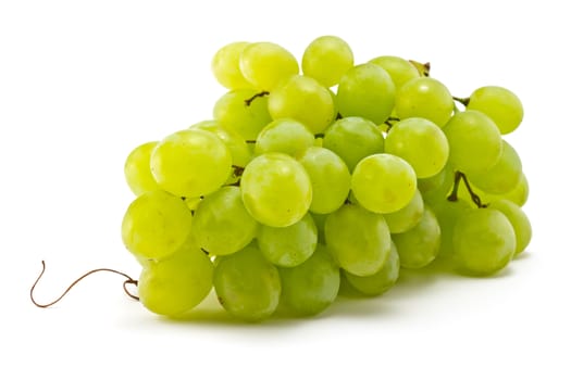 Brush juicy ripe grapes on a white background