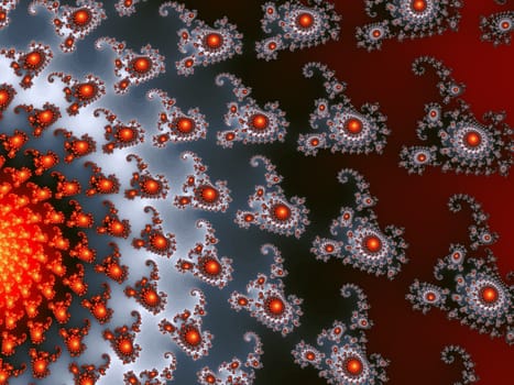 Digital computer graphic - rendering. Patterned fractal background for design.