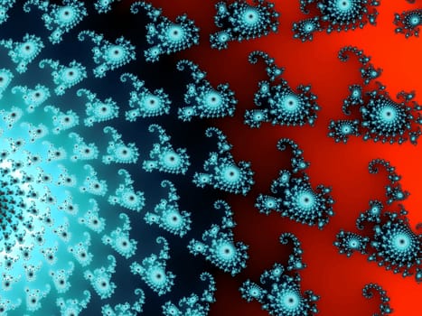 Digital computer graphic - rendering. Patterned fractal background for design.