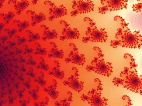 Digital computer graphic - patterned fractal spiral for design.