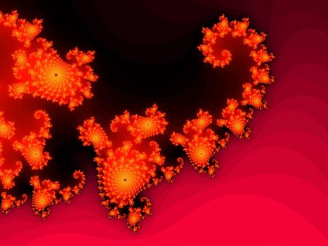 Digital computer graphic - rendering. Patterned fractal spiral for design.