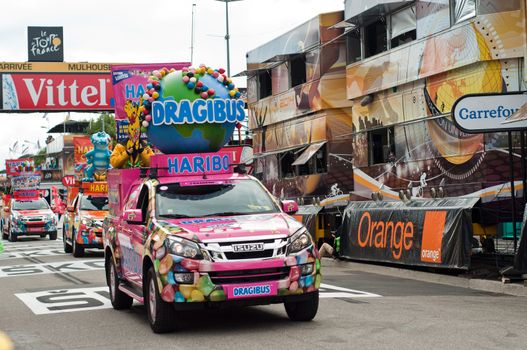 MULHOUSE - FRANCE - 13 th July 2014 - tour de France - haribo advertising