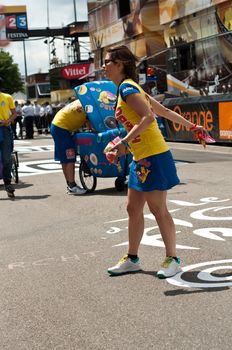 MULHOUSE - FRANCE - 13 th July 2014 - tour de France - haribo advertising