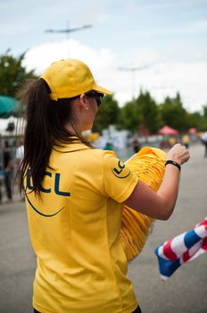 MULHOUSE - FRANCE - 13 th July 2014 - tour de France - LCL advertising