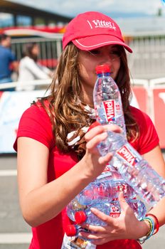 MULHOUSE - FRANCE - 13 th July 2014 - tour de France - Vittel advertising