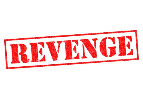 REVENGE red Rubber Stamp over a white background.