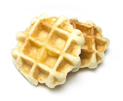 Sweet waffle on white background