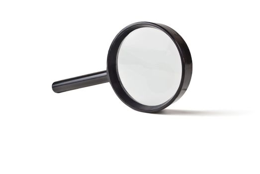 magnifier in a black casing increases the size of small eschey