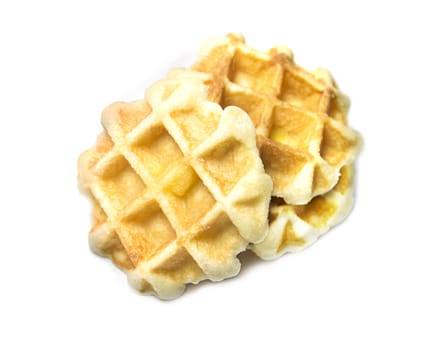 Sweet waffle on white background