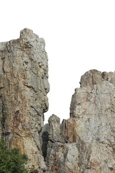 Big stone in nature to isolated with white background