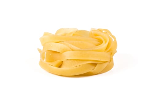 egg noodles, pasta on a white background