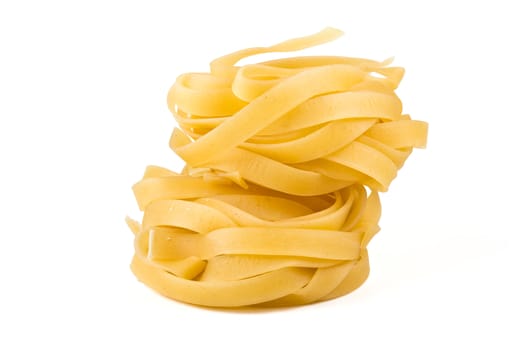 egg noodles, pasta on a white background