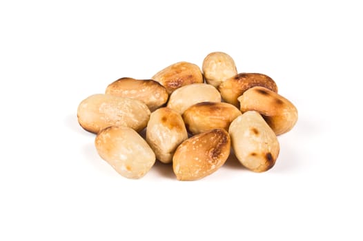 roasted peanuts isolated on white background